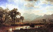 Albert Bierstadt Haying, Conway Meadows painting